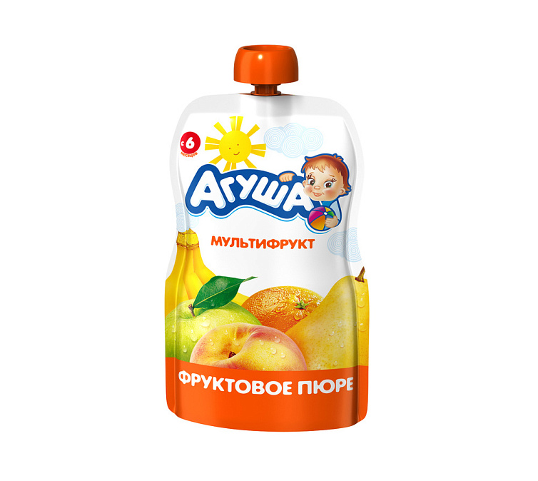Пюре фруктовое 90г Агуша мультифрукт