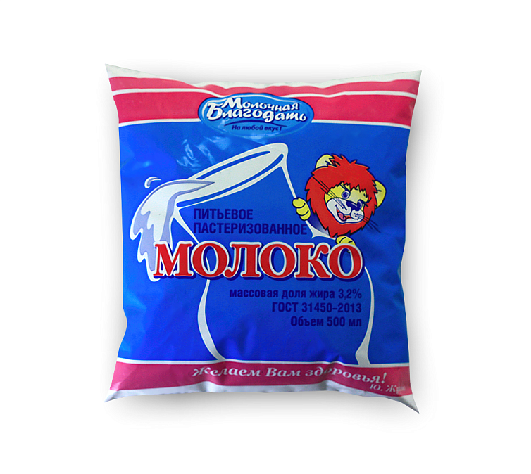 Молоко 3,2% 0,5л питьевое Молочная БлагодатЪ 
