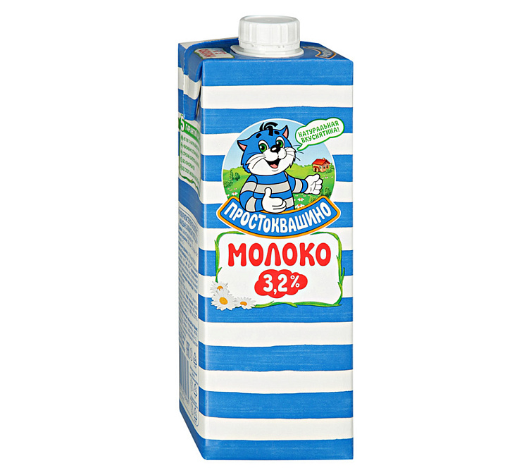 Молоко 3,2% 950мл Простоквашино