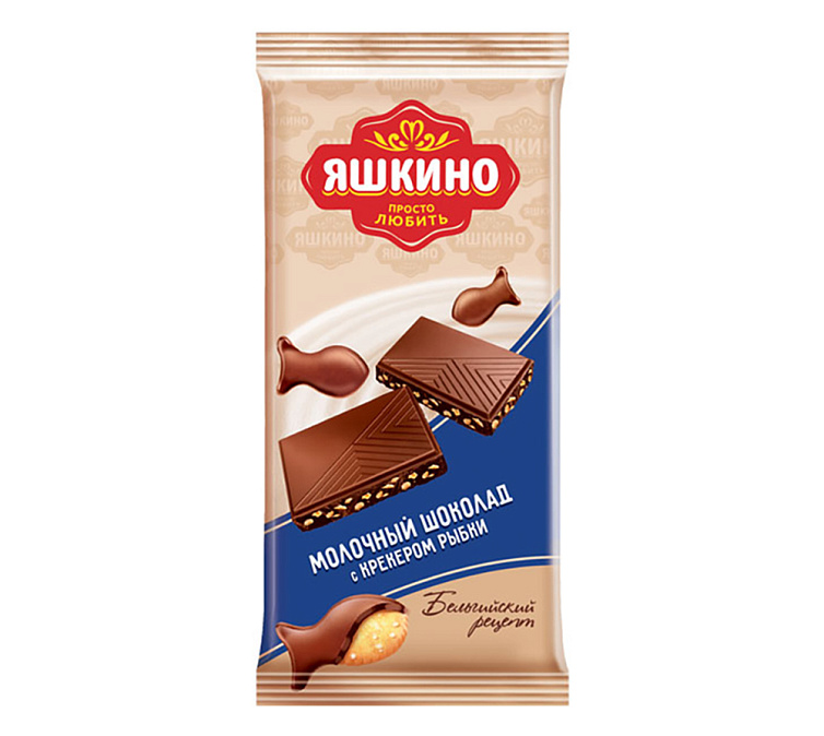 Шоколад 90г Яшкино Молочный крекер