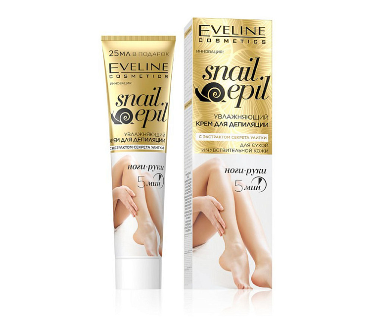 Депилятор 125мл Eveline Snail Epil увлажняющий