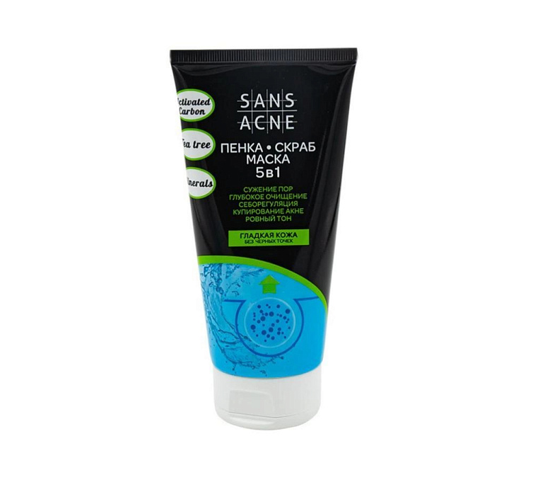 Пенка-скраб-маска 160мл Sans Acne 5в1 Гладкая кожа