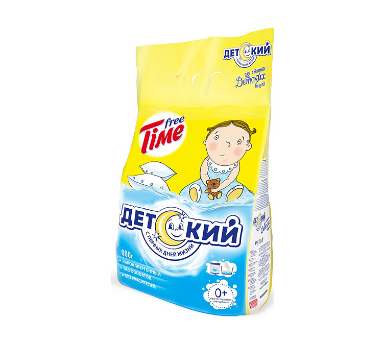 Порошок стиральный 4кг Free Time детский