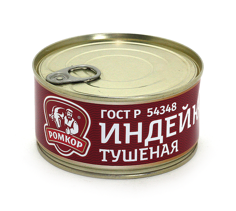 Индейка тушеная 325г ГОСТ Ромкор ж/б