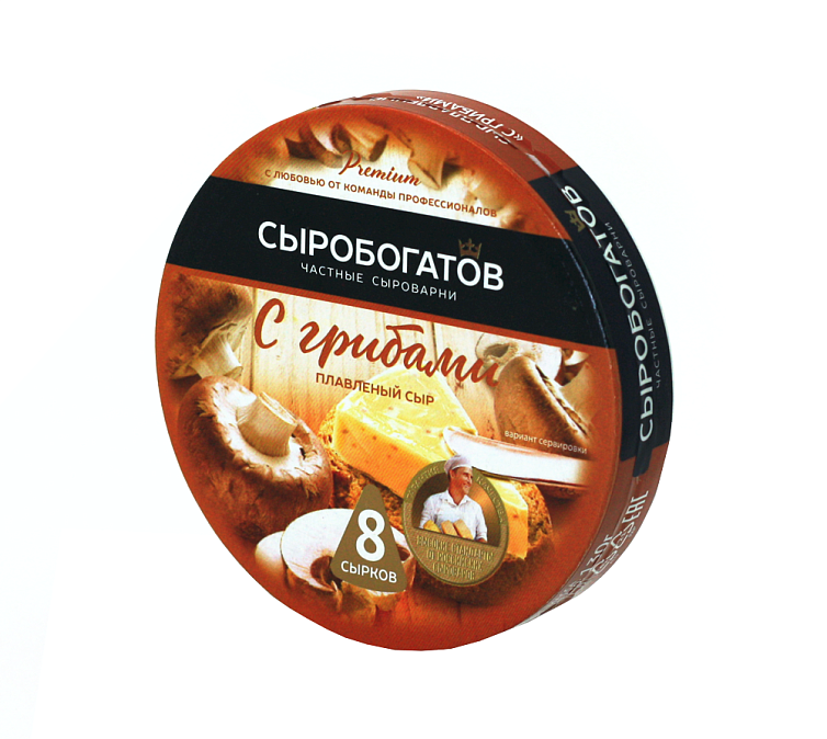 Сыр плавленый 130г Сыробогатов с Грибами  круг