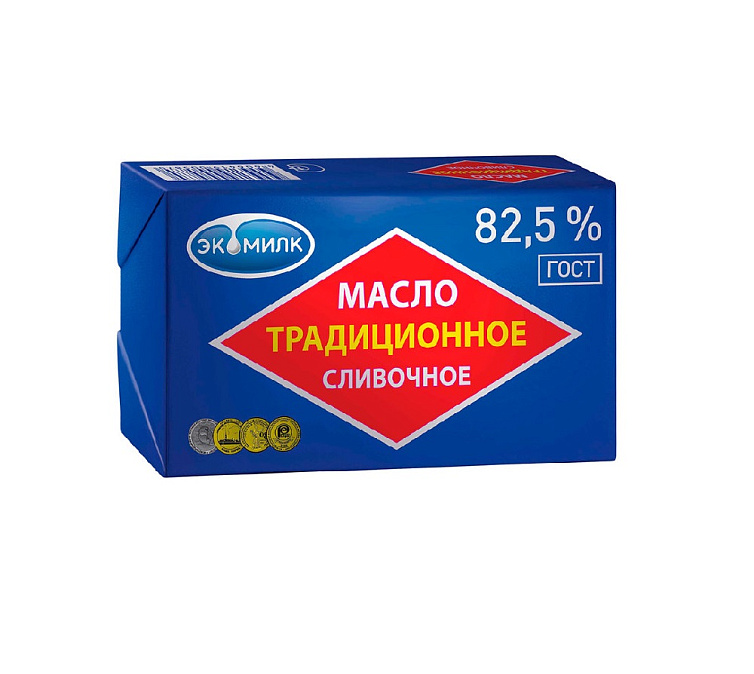 Масло 82,5% 180г Экомилк Традиционное