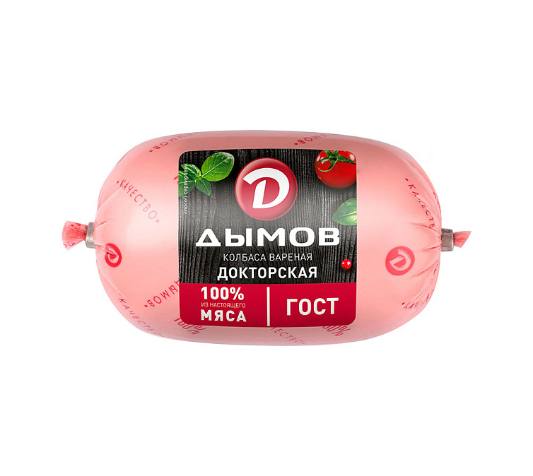 Колбаса вареная 0,5кг Докторская Дымов