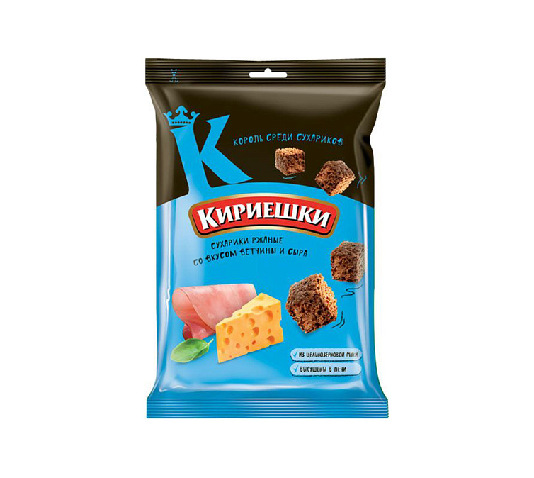 Сухарики 100г Кириешки Ветчина и Сыр