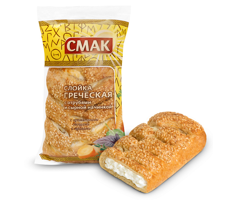 Булочка 90г Слойка с сыром Смак