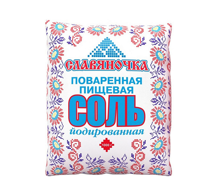 Соль пищевая Славяночка йодированная 1кг