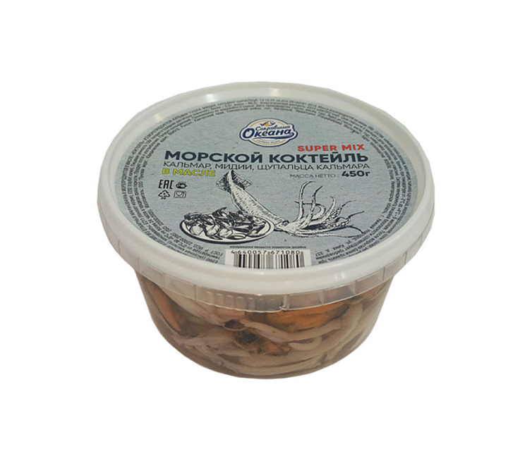 Морской коктейль 450г Сокровища Океана в масле