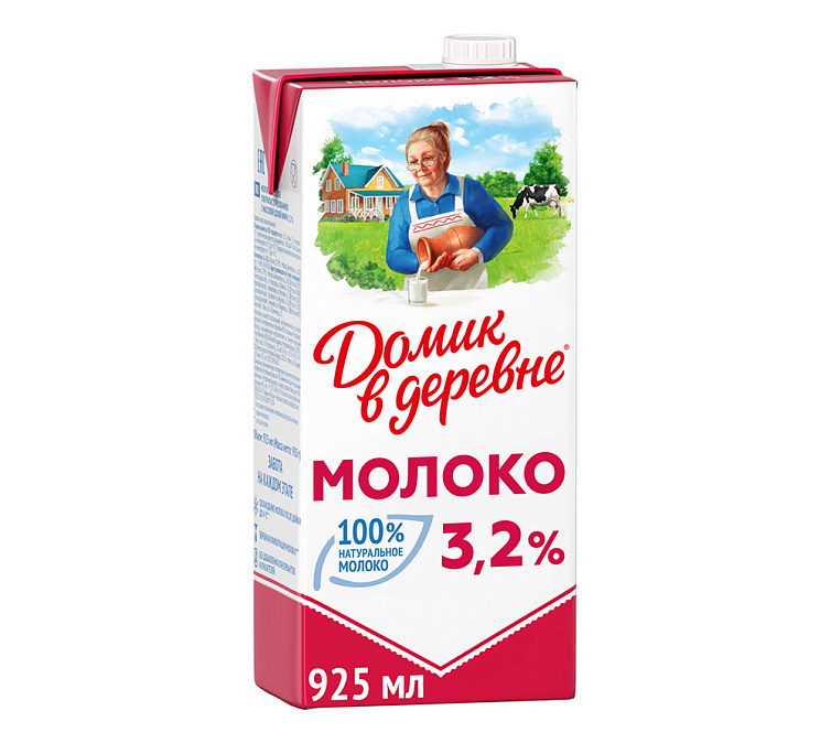 Молоко 3,2% 950мл Домик в деревне