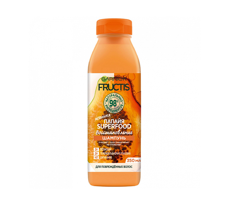 Шампунь для волос 350мл Garnier Фруктис Папайя