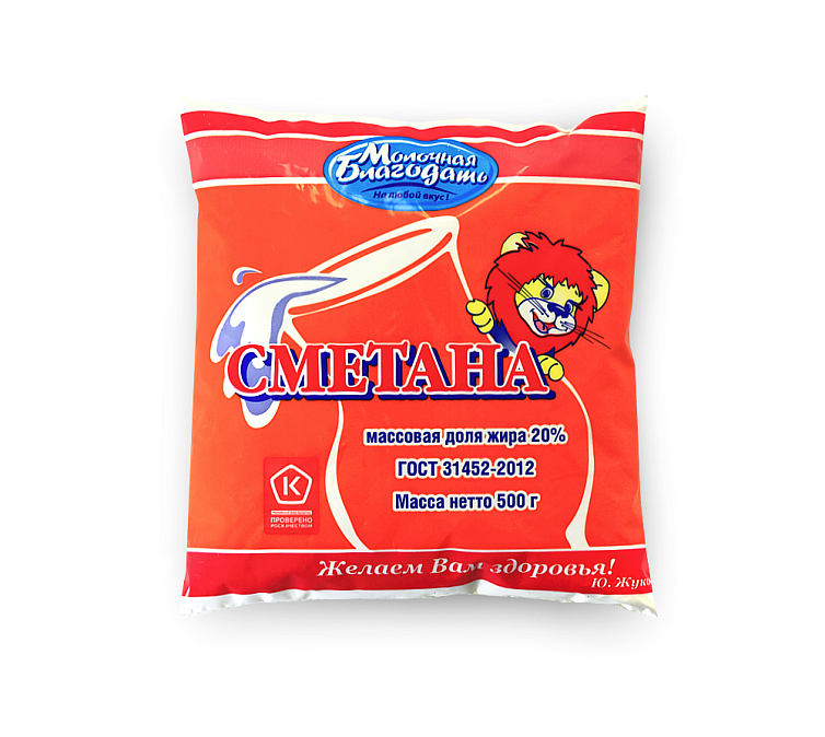 Сметана 20% 500г Молочная БлагодатЪ
