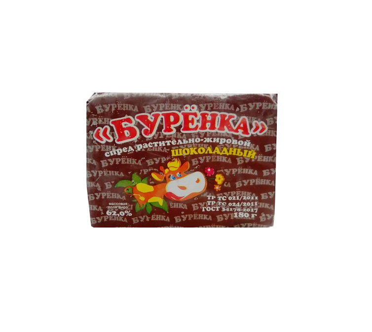 Спред шоколадный 62% 180г Буренка