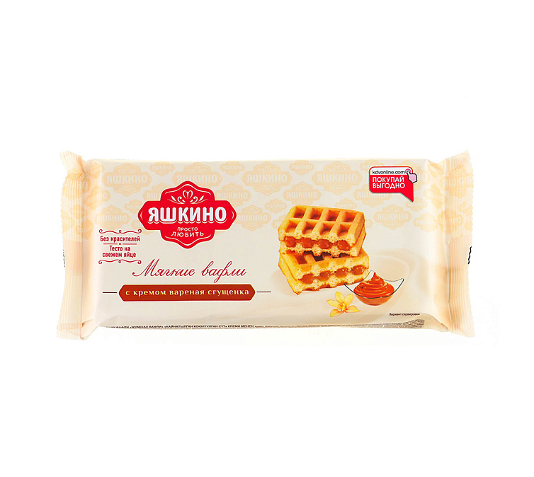 Вафли мягкие 100г Яшкино вареная сгущенка