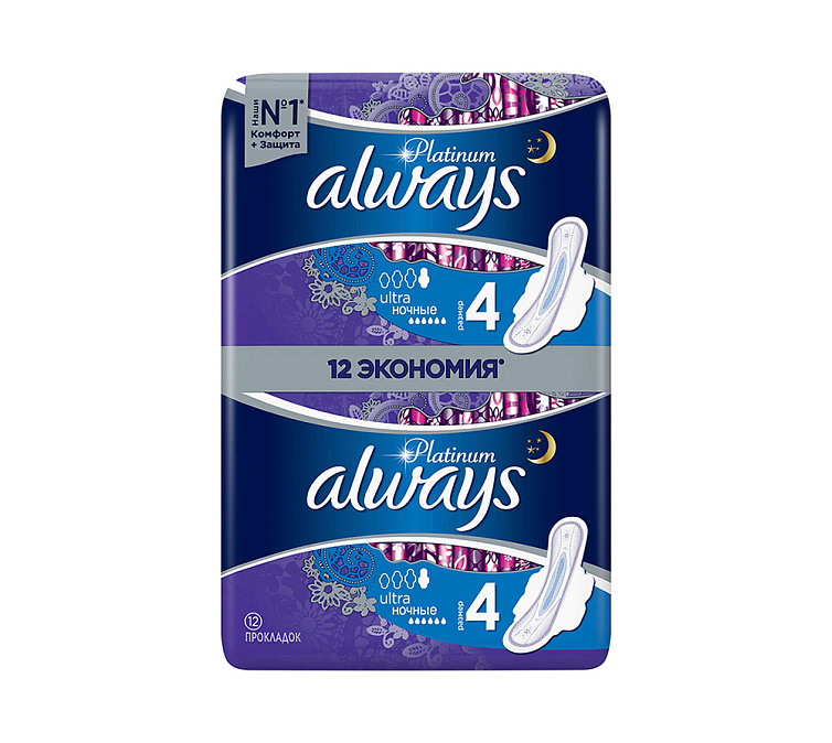 Прокладки 12шт Always Platinum ночные 