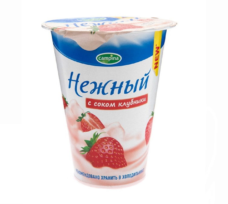 Йогурт 1% 200г Campina Нежный Клубника  